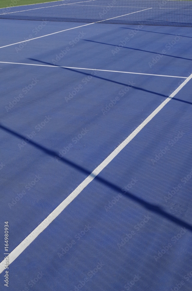 Blue Tennis Court Scene