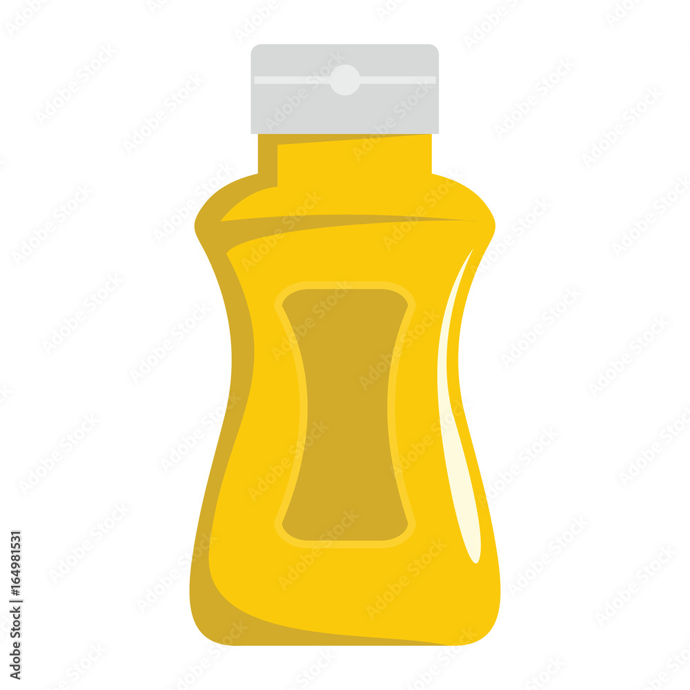 Barbeque mustard tool icon. Cartoon grill mustard in cartoon flat style vector illustration isolated on white background for web Barbeque mustard tool icon. Cartoon grill mustard in cartoon flat style vector illustration isolated on white background for web