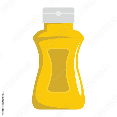 Barbeque mustard tool icon. Cartoon grill mustard in cartoon flat style vector illustration isolated on white background for web