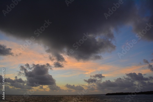 Sunrise over the Caribbean in Placencia, Belize