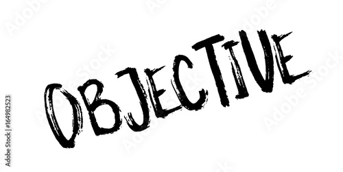 Objective rubber stamp. Grunge design with dust scratches. Effects can be easily removed for a clean, crisp look. Color is easily changed.
