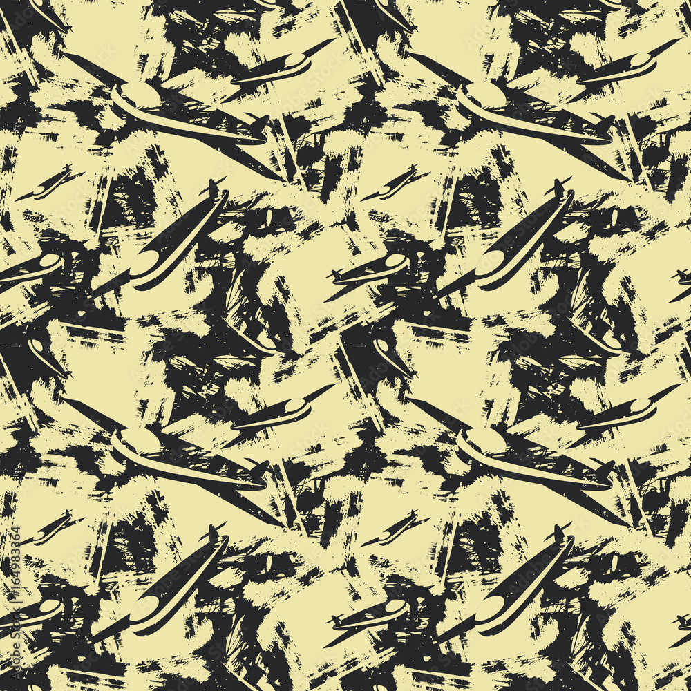 Grunge seamless pattern with airplanes. Vector Grunge seamless pattern with airplanes. Vector