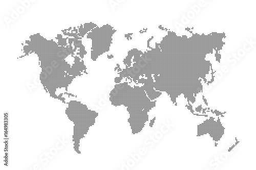 Fototapeta Naklejka Na Ścianę i Meble -  World Dotted Vector Illustration Map