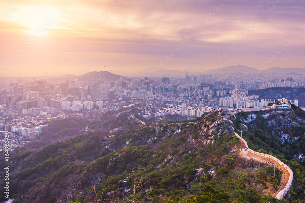 Sunrise at Seoul City Skyline, The best view of South Korea