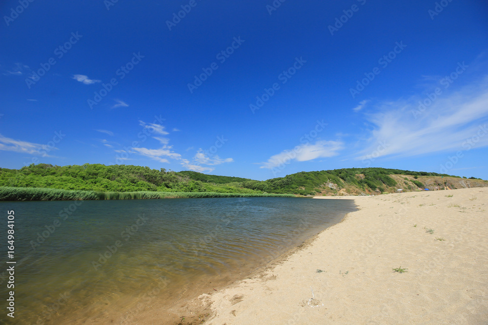 The mouth of the Veleka river at Sinemorets, Bulgaria