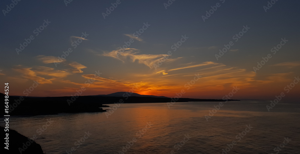 Sunset over the coastline of Sinemorets, Bulgaria