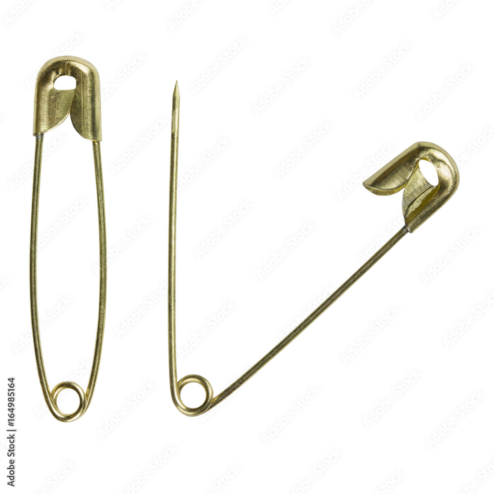 safety pin isolated on white background safety pin isolated on white background