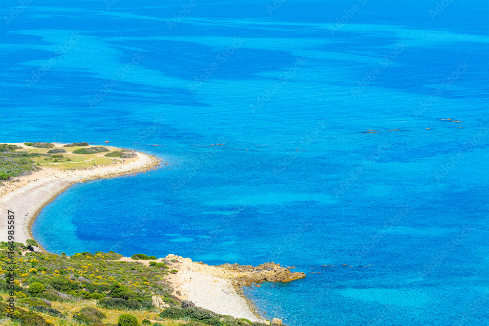 Blue sea in Sardinia coastline