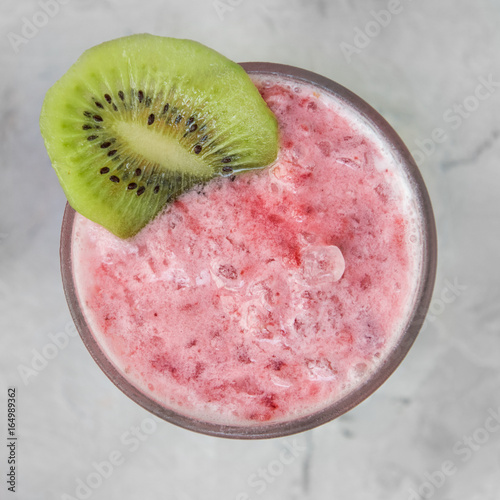 Strawberry smoothie with kiwi