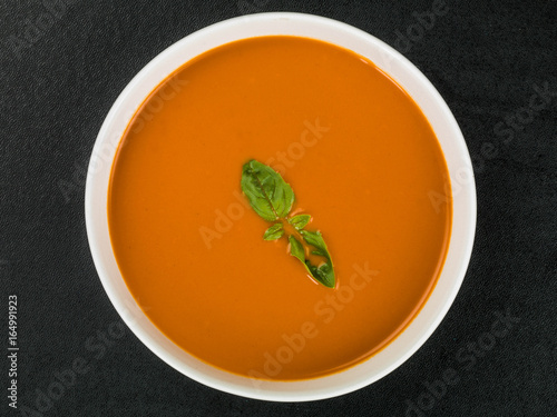 Bowl of Tomato and Basil Soup