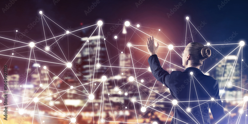Fototapeta premium Modern wireless technologies and networking as tool for effectiv