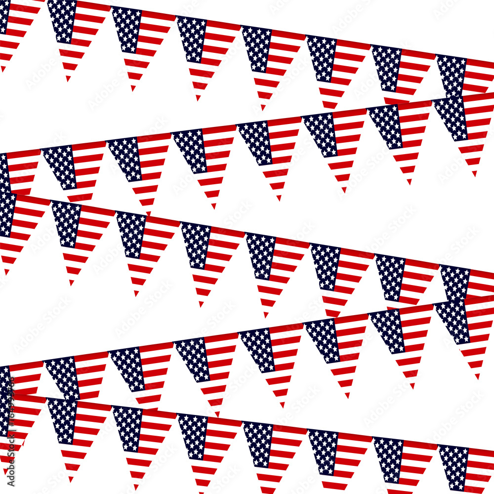 Fototapeta premium Triangular flags with the logo of America