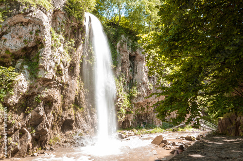 Honey waterfall in Caucasus region  Russia