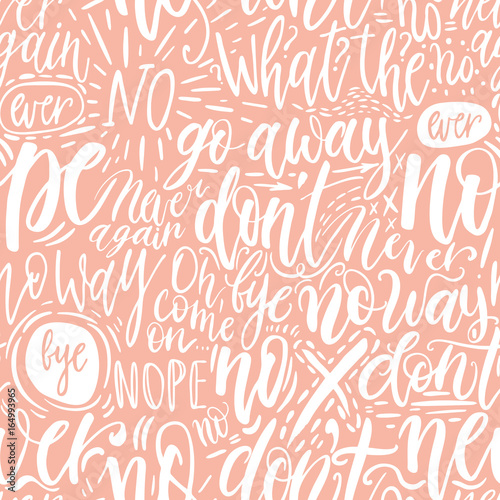 Hand lettering doodle seamless pattern with words of protest. Can be used for postcard  poster  print  greeting card  t-shirt  phone case design. Vector illustration