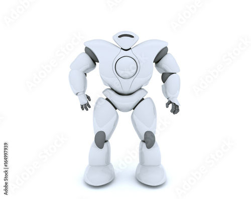 3D rendering of futuristic robot isolate on white