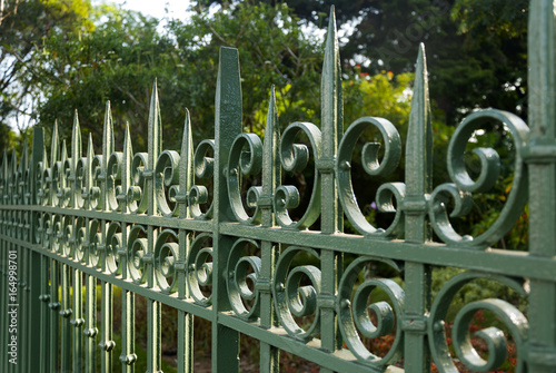 Old metal fence, private property protection in Guatemala City