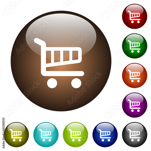 Single cart color glass buttons