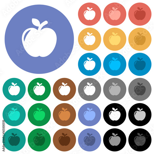 Apple round flat multi colored icons