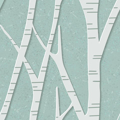 Stickers Berken patronen Trendy berkenbomen patroon modern ontwerp  © tinkerfrost