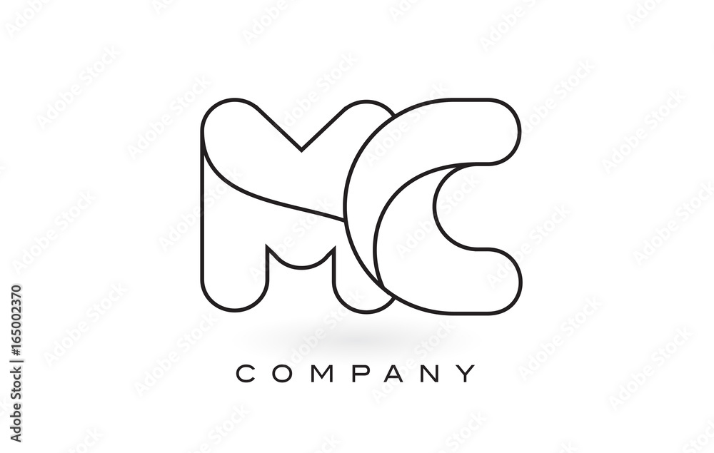 MC Monogram Letter Logo With Thin Black Monogram Outline Contour. Modern Trendy Letter Design Vector. MC Monogram Letter Logo With Thin Black Monogram Outline Contour. Modern Trendy Letter Design Vector.
