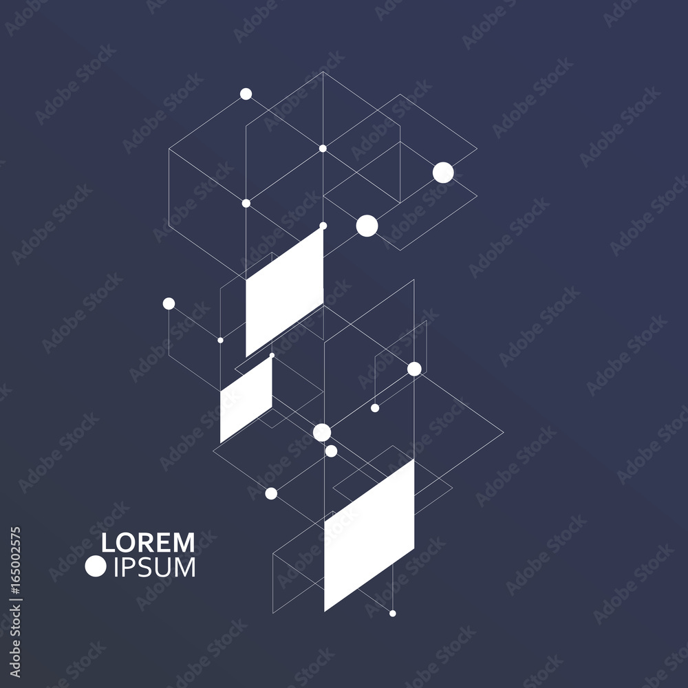 Naklejka premium Vector Hexagons Pattern. Connection, genetic, science, chemical and social network