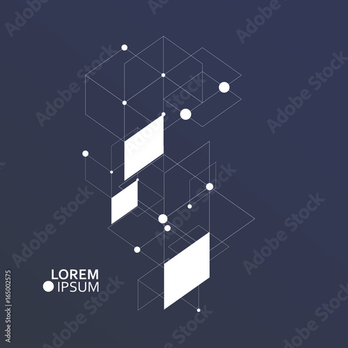 Vector Hexagons Pattern. Connection, genetic, science, chemical and social network