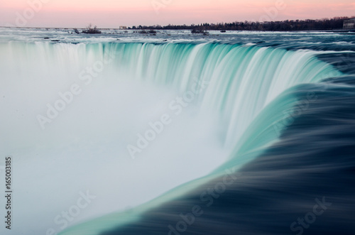 Niagara falls during the sunset