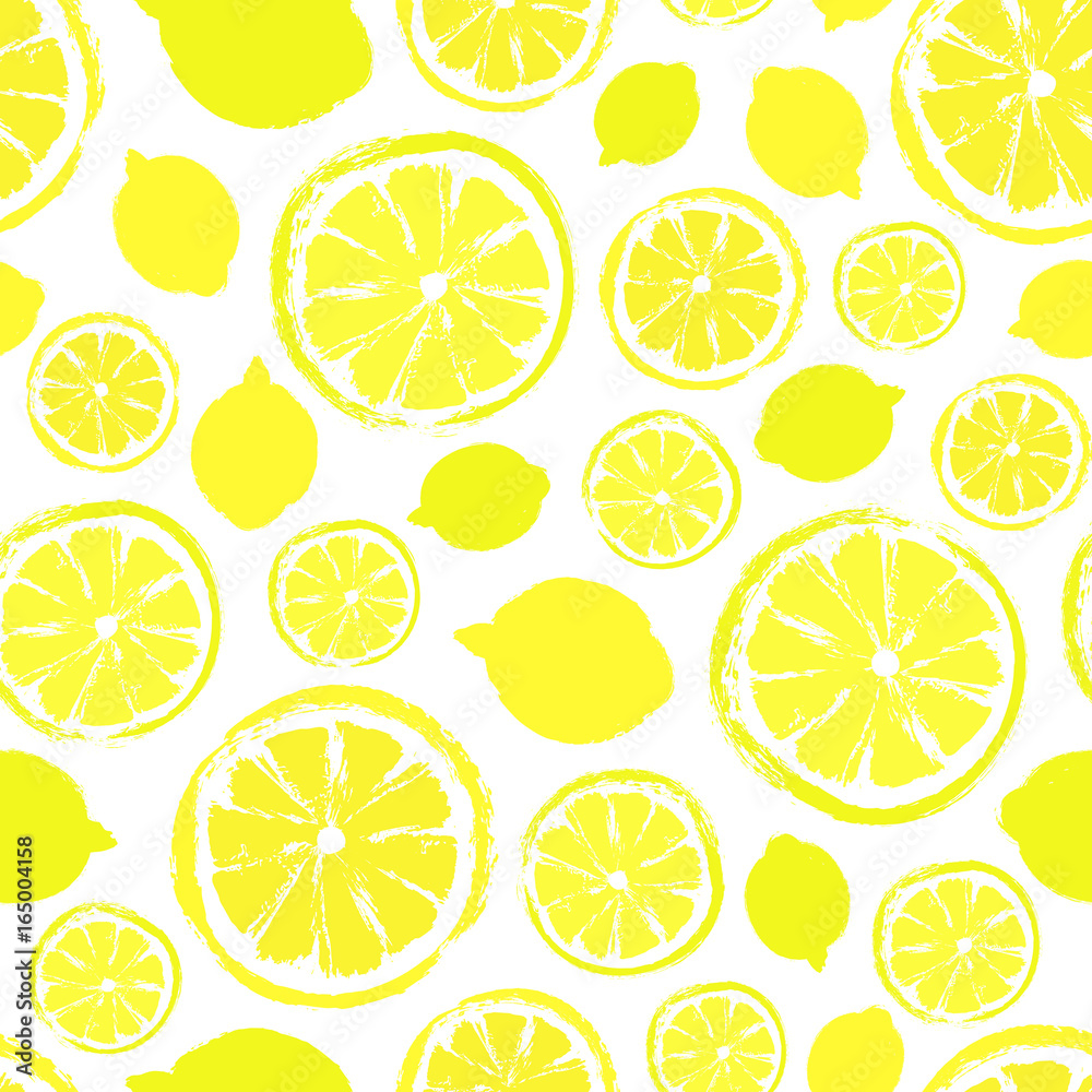 Lemons Background Painted Pattern