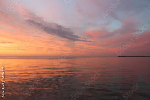 Beautiful sunset and calm on the sea