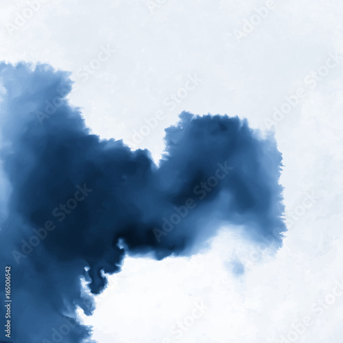 Ink wash painting on white background. Asian style sky and cloud vector illustration.