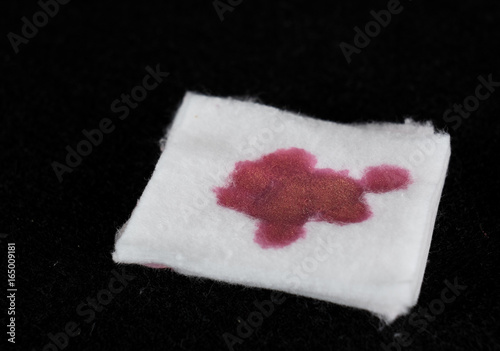 Blood drop on a cotton pad