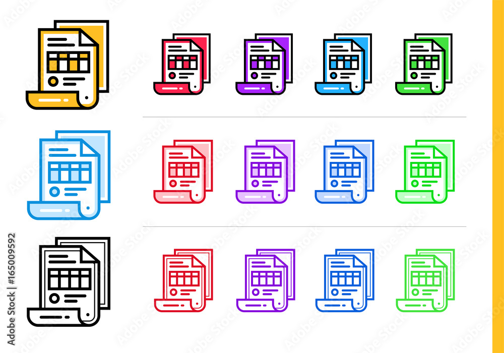 Unique linear icons INVOICE of finance, banking. Modern outline icons for mobile application Unique linear icons INVOICE of finance, banking. Modern outline icons for mobile application