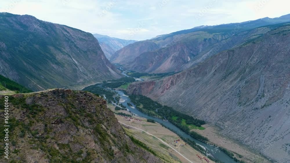 River in Altai mountains, aerial 4k River in Altai mountains, aerial 4k