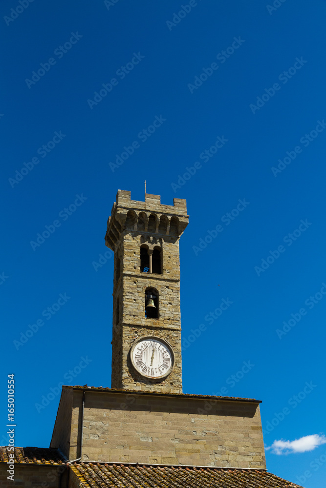 Old Italian clock tower, Fiesole, Italy