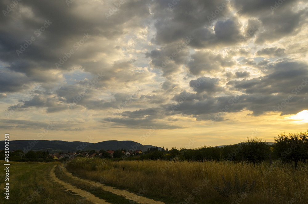 cloudy sky summer sunset outdoor in nature