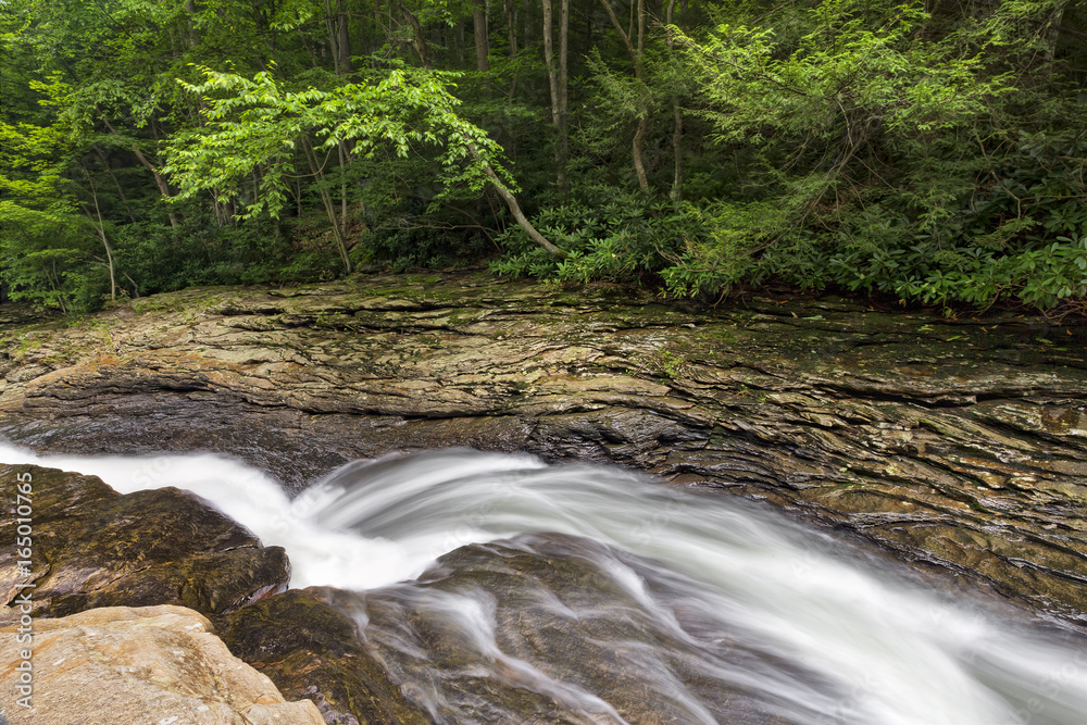 Fototapeta premium Natural Water Slide at Meadow Run - Ohiopyle State Park, Pennsylvania