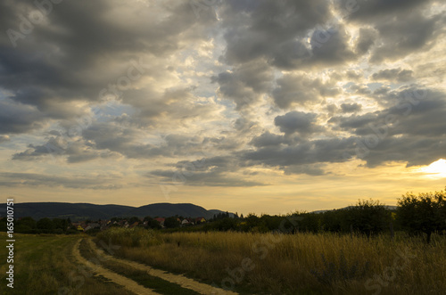 cloudy sky summer sunset outdoor in nature