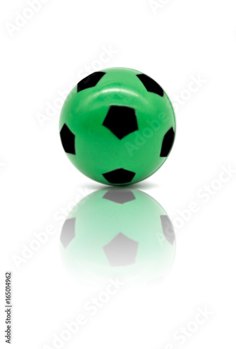 low quality print green football or soccer ball