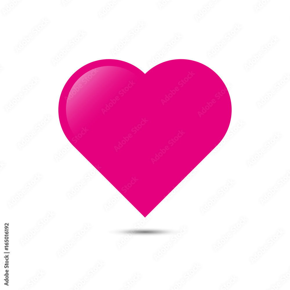 Pink heart icon. Vector illustration