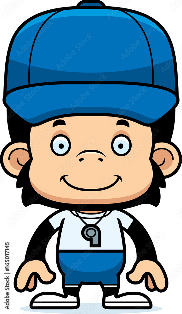 Cartoon Smiling Coach Chimpanzee Cartoon Smiling Coach Chimpanzee