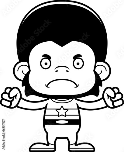 Cartoon Angry Superhero Chimpanzee