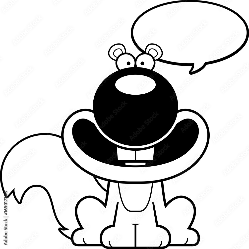 Obraz premium Talking Cartoon Squirrel