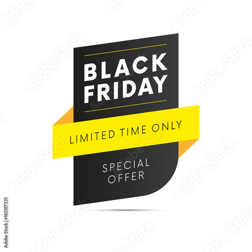 Black Friday sale. Yellow style. Special offer. Limited time only. Vector