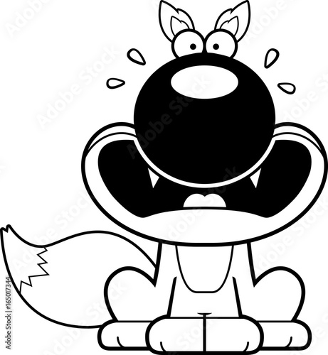 Scared Cartoon Fox