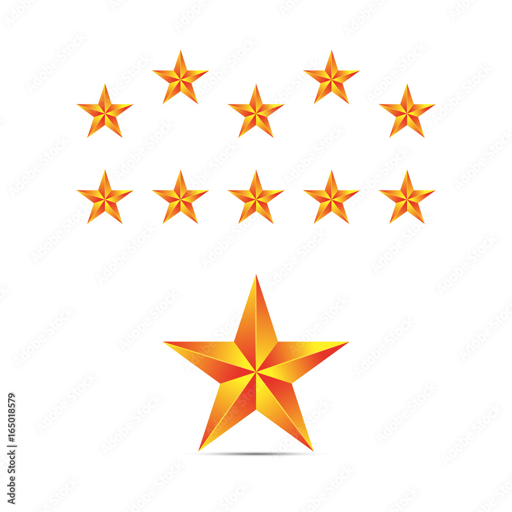 Set of gold stars. Gold stars on a white background for your ideas and business. Vector. Set of gold stars. Gold stars on a white background for your ideas and business. Vector.