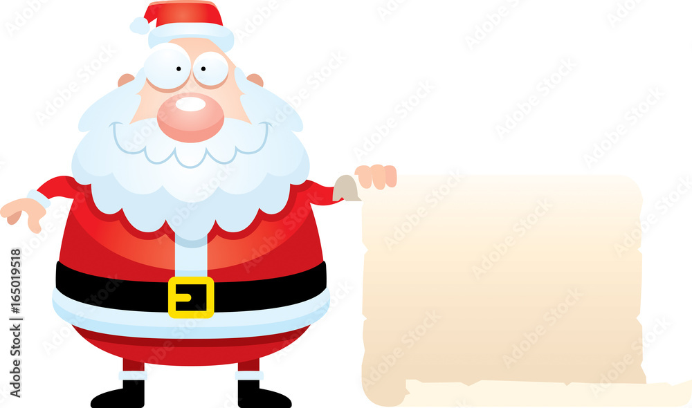 Fotografie Cartoon Santa Claus List