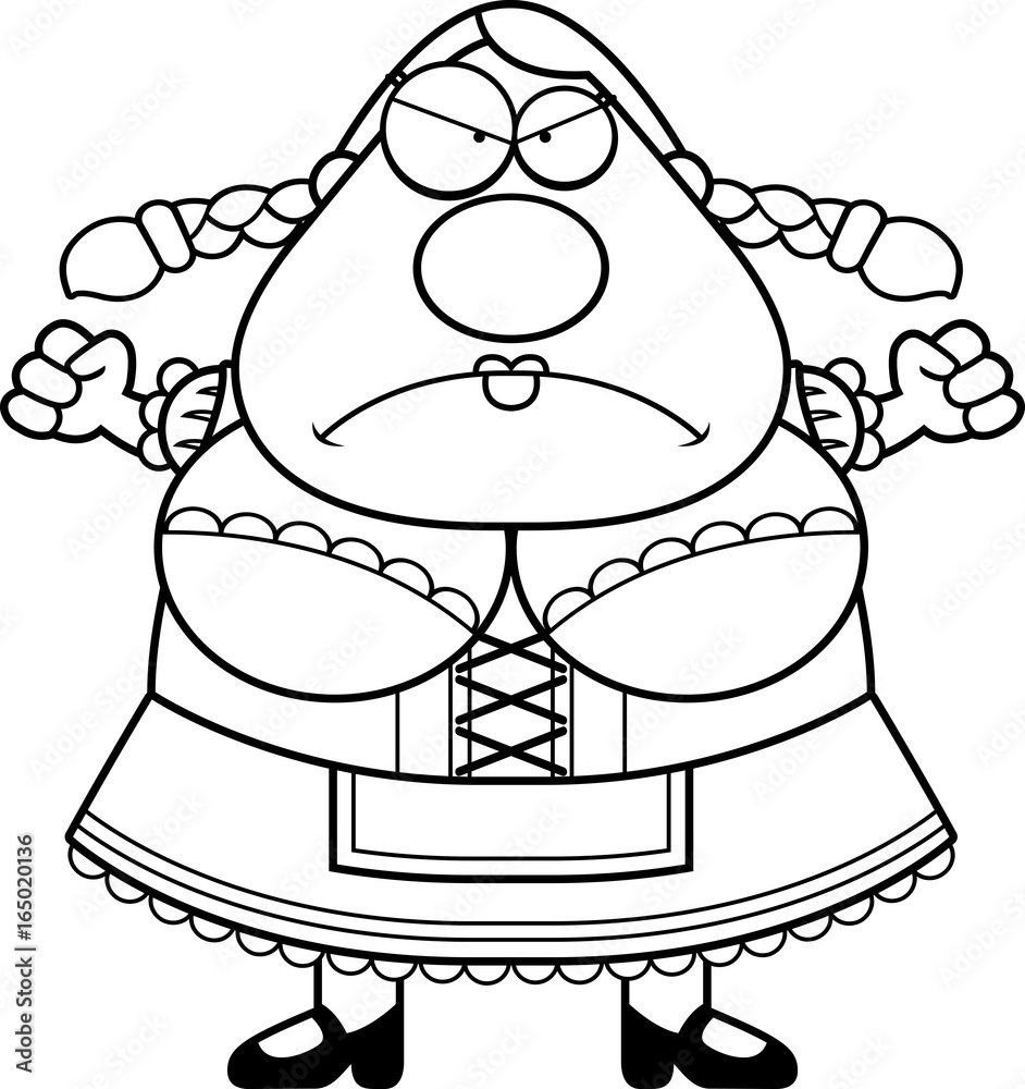 Cartoon Oktoberfest Woman Angry Cartoon Oktoberfest Woman Angry