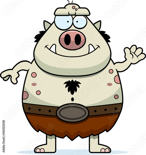 Cartoon Troll Waving