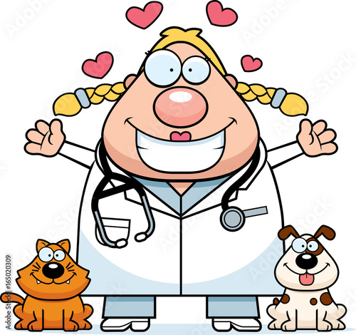 Cartoon Veterinarian Hug