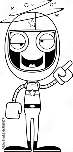 Cartoon Drunk Race Car Driver Robot